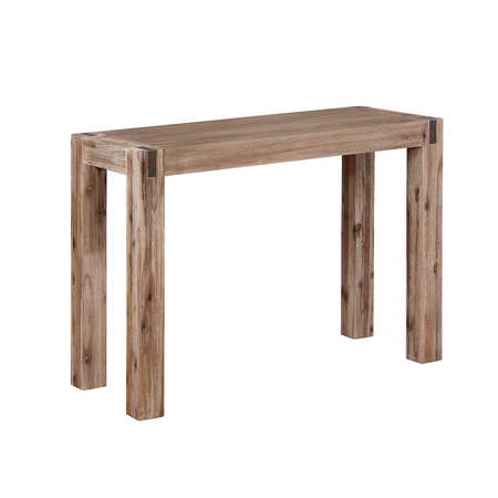 Alaterre Furniture Woodstock Acacia Wood with Metal Inset Media Console Table, Brushed Driftwood ANWO1026